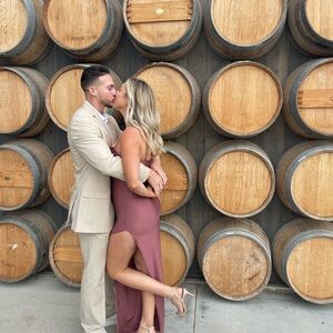 Formal Mauve Rose Maxi with high slit